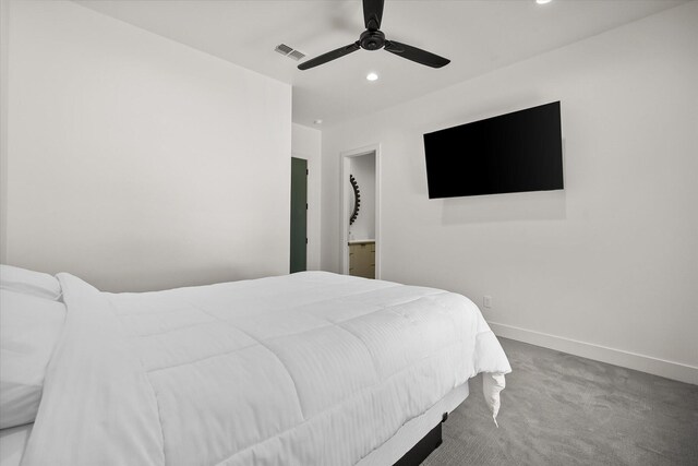 12001 Vicksburg Ave, Lubbock, TX 79424 - bedroom with recessed lighting, carpet, baseboards, and a ceiling fan