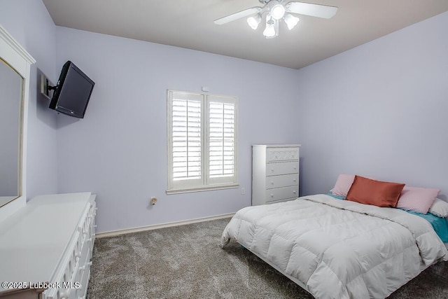 8 W Canyonview Dr, Ransom Canyon, TX 79366 - bedroom with carpet floors, baseboards, and a ceiling fan