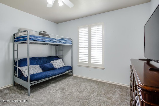 8 W Canyonview Dr, Ransom Canyon, TX 79366 - carpeted bedroom featuring baseboards and a ceiling fan