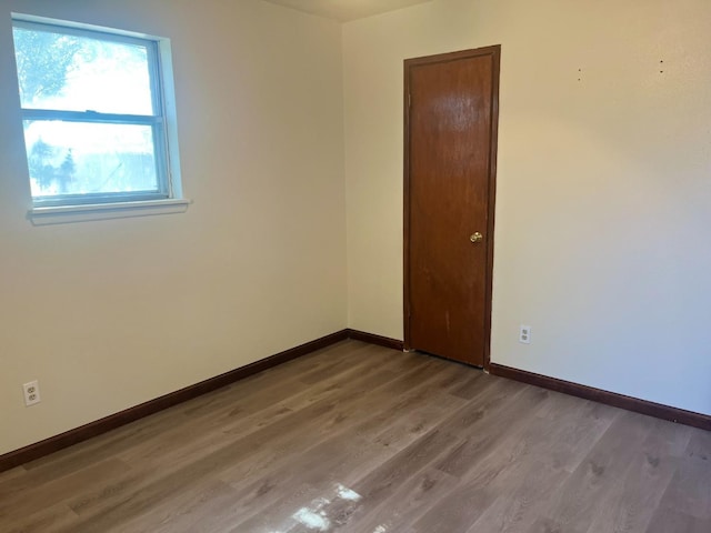 empty room with hardwood / wood-style floors