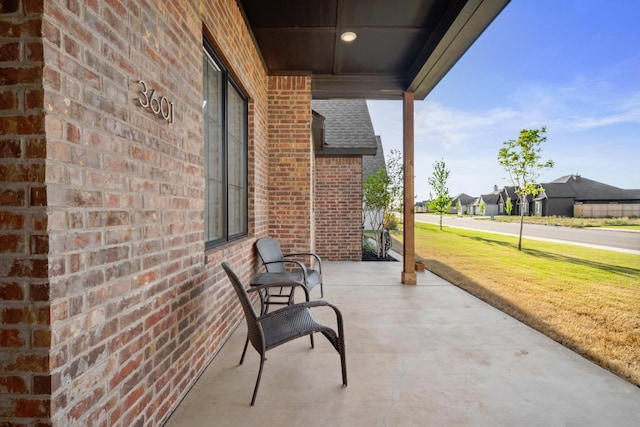 view of patio featuring covered porch