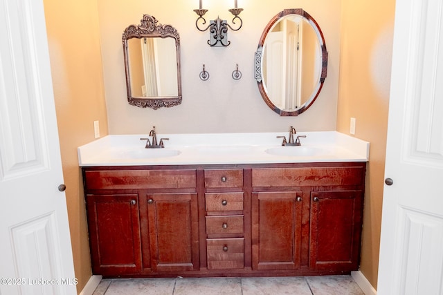 5412 20th St, Lubbock, TX 79407 - full bathroom with double vanity and tile patterned floors