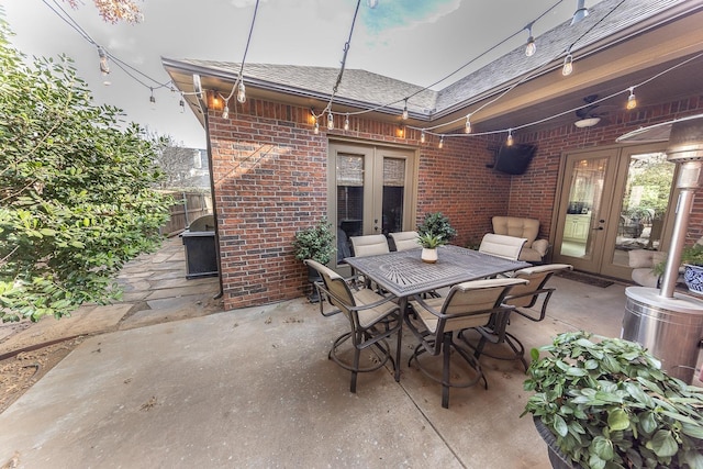 view of patio with french doors