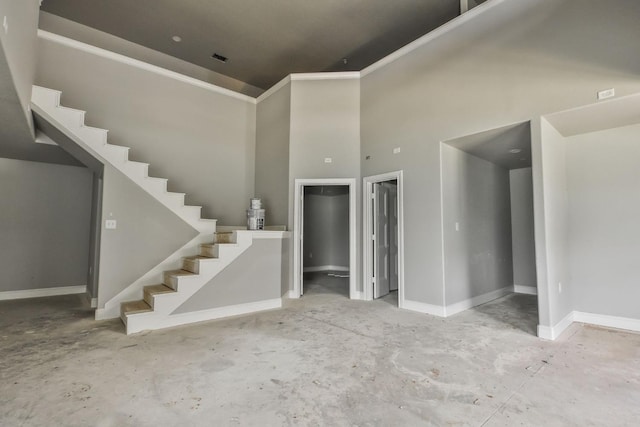 interior space featuring a high ceiling