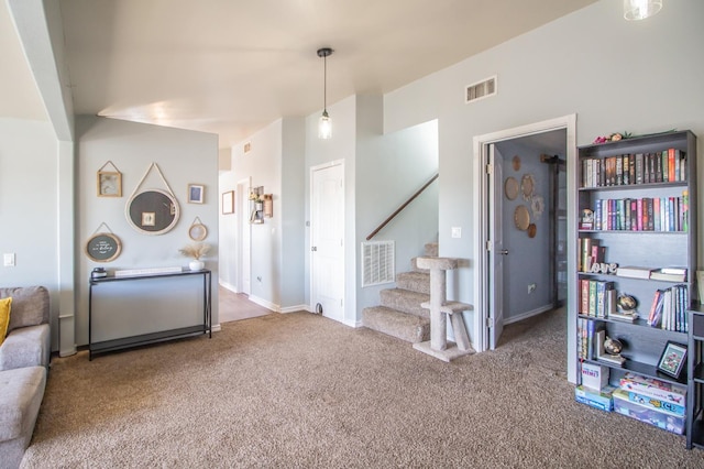 interior space with carpet flooring