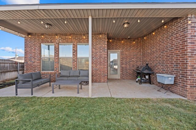 view of patio / terrace with a grill and an outdoor hangout area