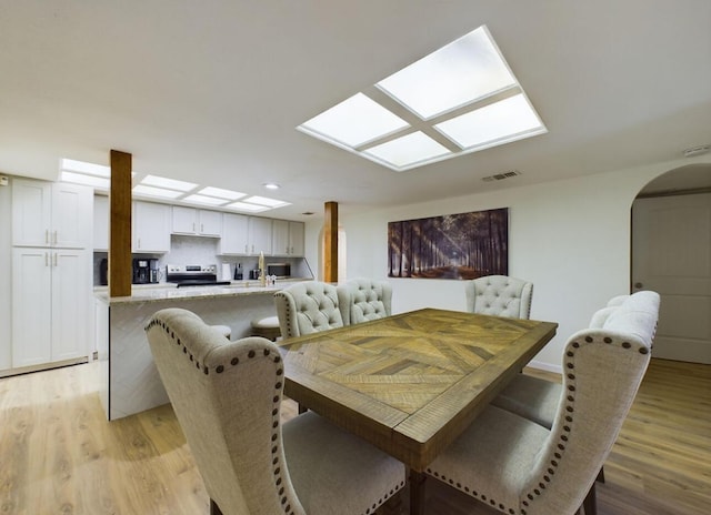 dining area featuring light hardwood / wood-style floors