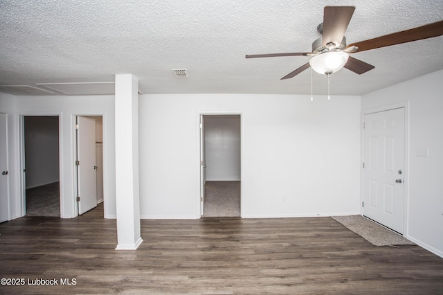 4638 Fordham St, Lubbock, TX 79416 - spare room featuring wood finished floors, a textured ceiling, and a ceiling fan