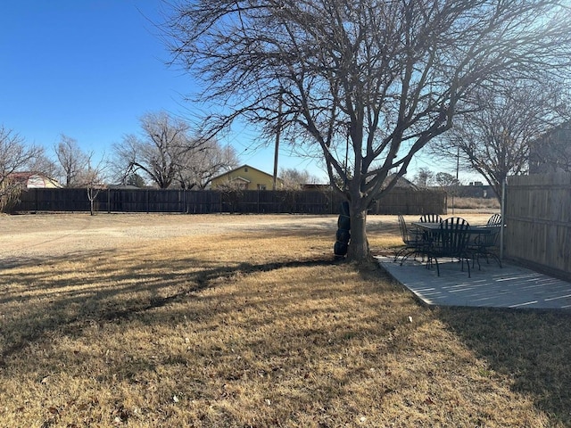 view of yard with a patio area