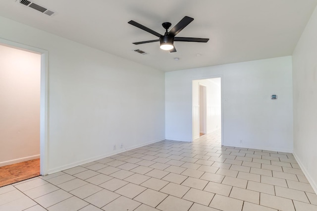 spare room featuring ceiling fan