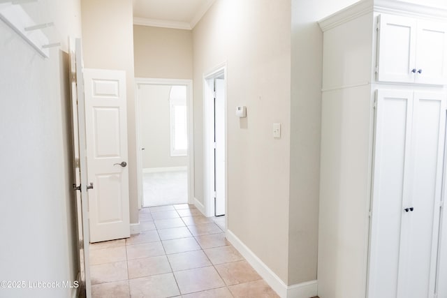 9805 Savannah Ave, Lubbock, TX 79424 - corridor featuring ornamental molding, light tile patterned floors, and baseboards