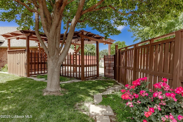 9805 Savannah Ave, Lubbock, TX 79424 - view of yard with a pergola