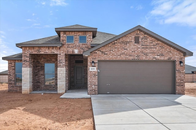 front facade featuring a garage