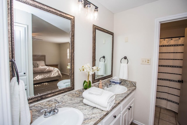 bathroom featuring vanity and tile patterned floors