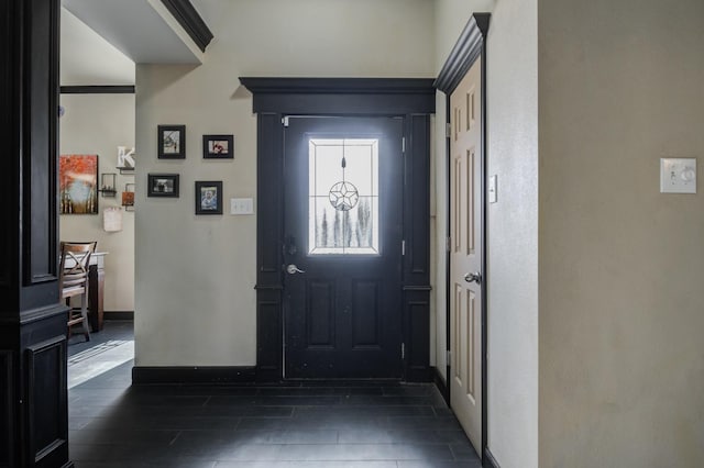 entrance foyer featuring dark wood-type flooring