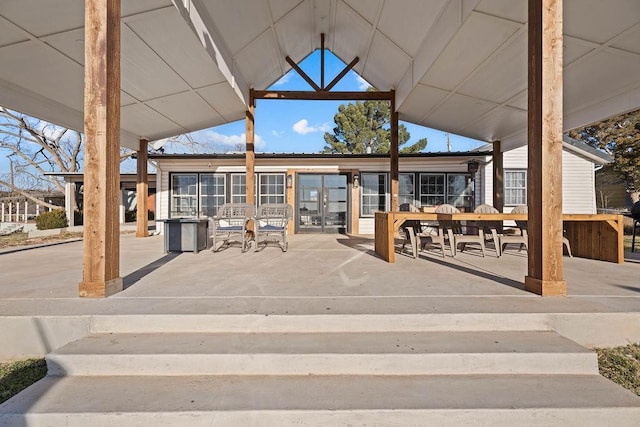 view of patio / terrace featuring french doors