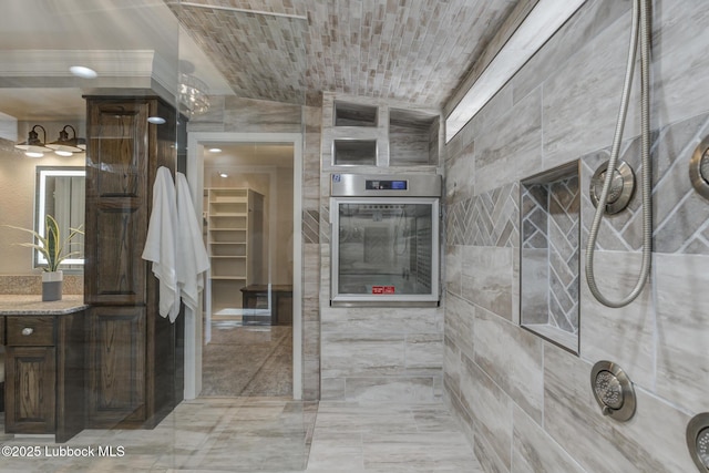 4517 9th St, Lubbock, TX 79416 - bathroom featuring vanity and marble finish flooring