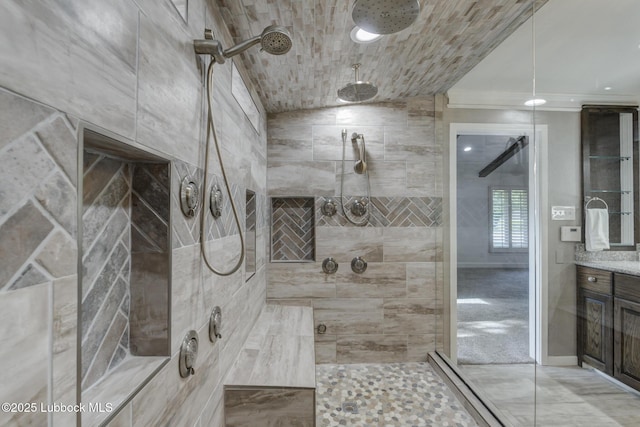 4517 9th St, Lubbock, TX 79416 - bathroom with a tile shower and vanity