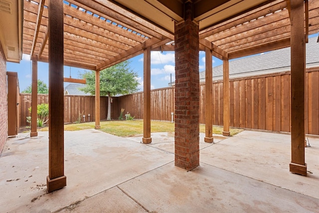 view of patio / terrace featuring a pergola