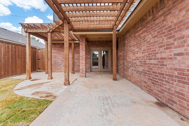 view of patio / terrace featuring a pergola