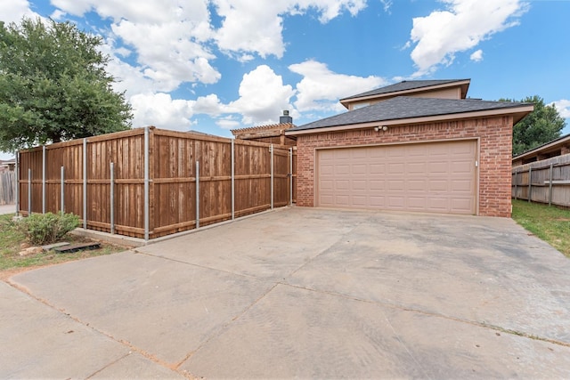 view of garage