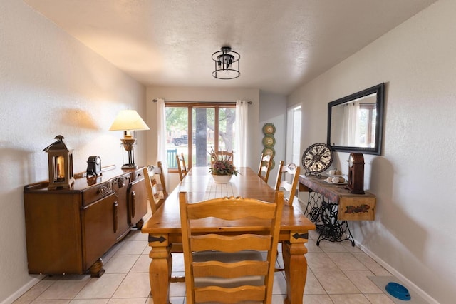 view of tiled dining space