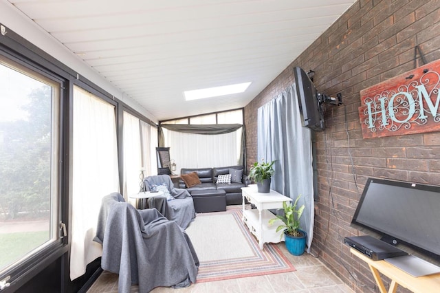 sunroom / solarium featuring lofted ceiling