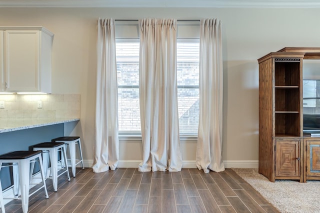 dining room with dark hardwood / wood-style floors