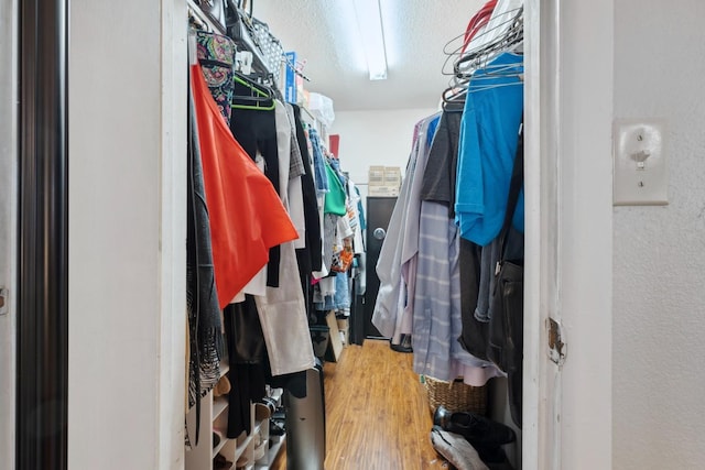 spacious closet with wood-type flooring