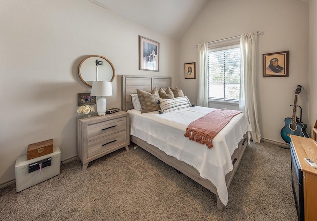 10323 Ave X, Lubbock, TX 79423 - bedroom with vaulted ceiling and carpet