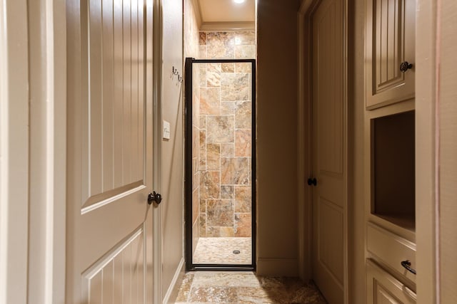 doorway with stone finish flooring