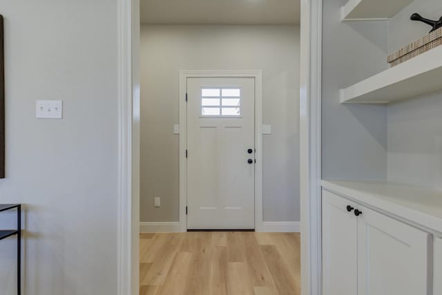 foyer entrance featuring light hardwood / wood-style floors