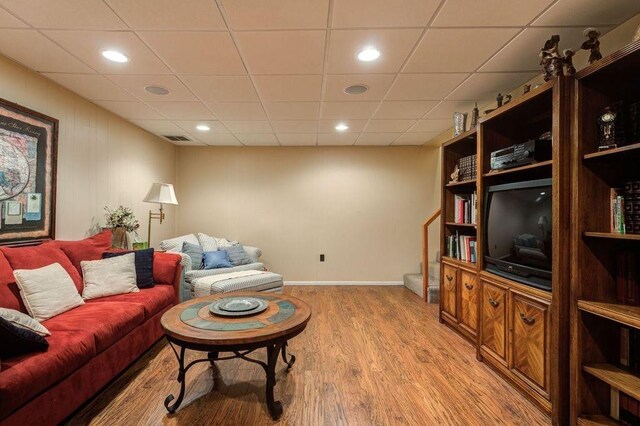 living room featuring light hardwood / wood-style flooring