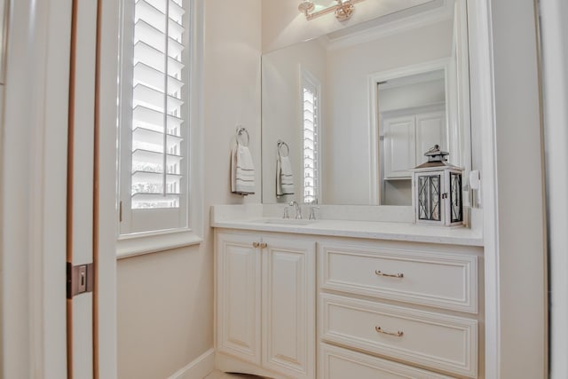 bathroom featuring vanity and a wealth of natural light