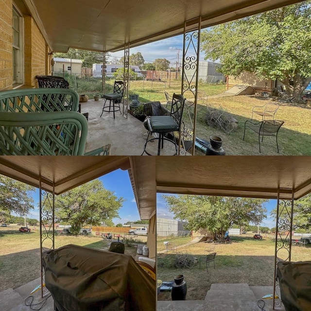 exterior space with a fenced backyard