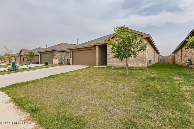 7415 8th St, Lubbock, TX 79416 - view of front facade featuring a garage, driveway, and brick siding