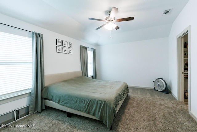 7415 8th St, Lubbock, TX 79416 - bedroom with carpet flooring, a ceiling fan, and baseboards