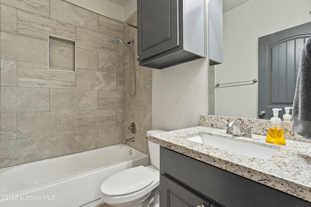 5303 Lehigh St, Lubbock, TX 79416 - full bath featuring vanity, toilet, and bathtub / shower combination