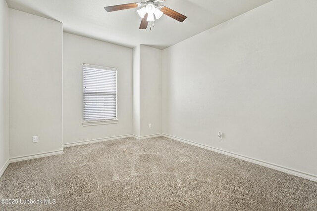 5303 Lehigh St, Lubbock, TX 79416 - empty room featuring a ceiling fan, carpet flooring, and baseboards