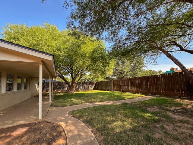 view of yard featuring a patio