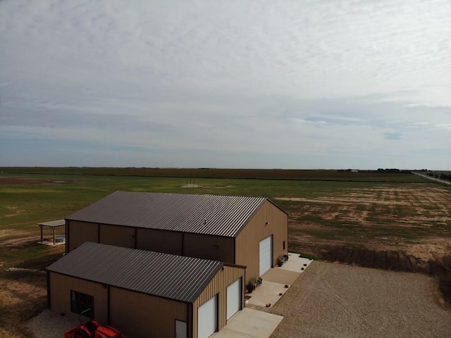 drone / aerial view with a rural view