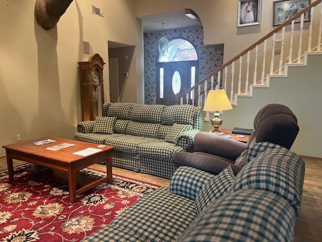 living room featuring hardwood / wood-style floors