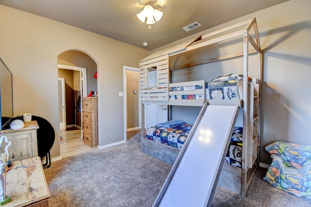 view of carpeted bedroom