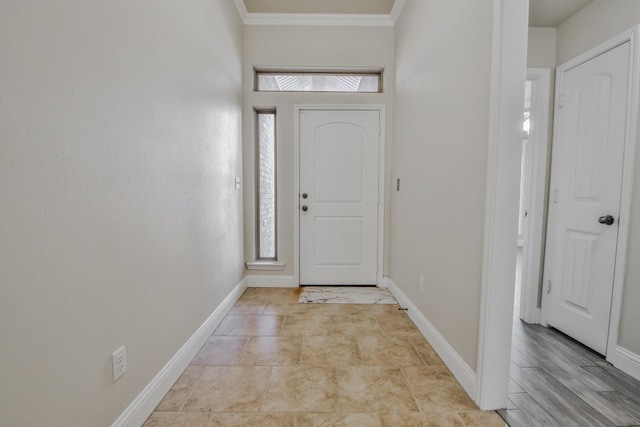 entryway with ornamental molding