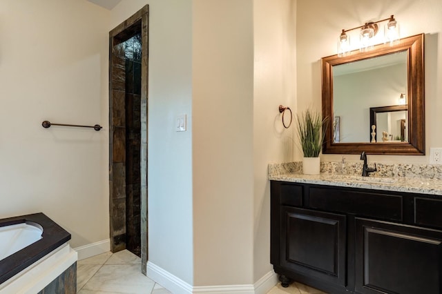 bathroom featuring vanity and tile patterned floors