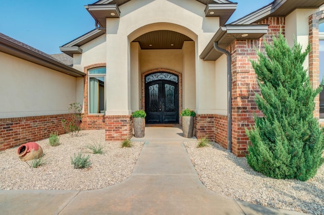 view of exterior entry with french doors