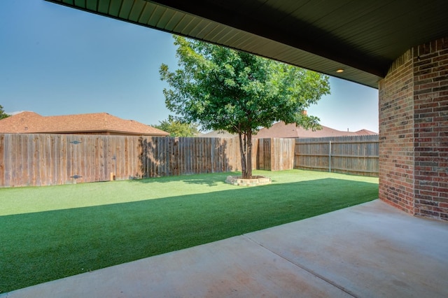 view of yard with a patio area