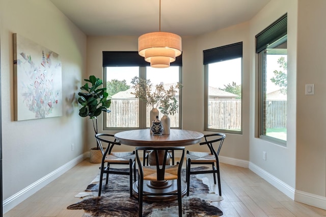 dining room featuring light hardwood / wood-style flooring