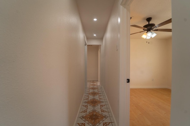 hall featuring light hardwood / wood-style floors