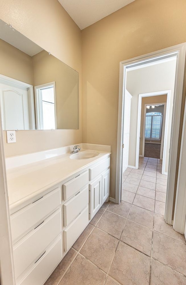 bathroom featuring vanity and tile patterned floors